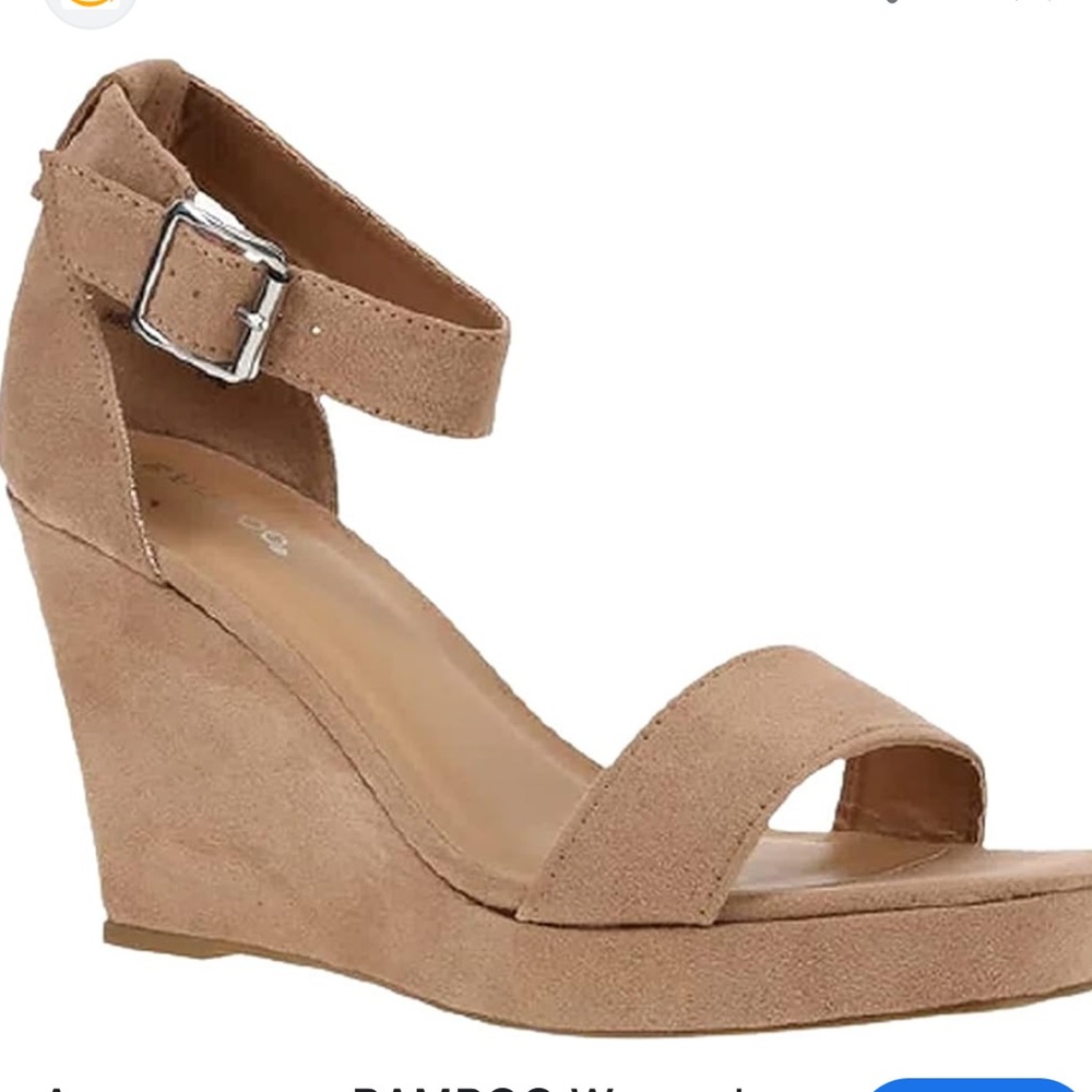 Abound single band ankle strap platform faux suede espadrille wedges size 8 1/2